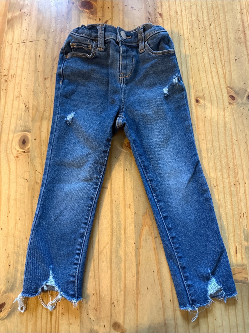 Old Navy Distressed Dark Blue Denim Girls Jeans